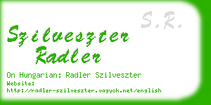 szilveszter radler business card